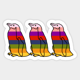 Three Rainbow Penguins Sticker